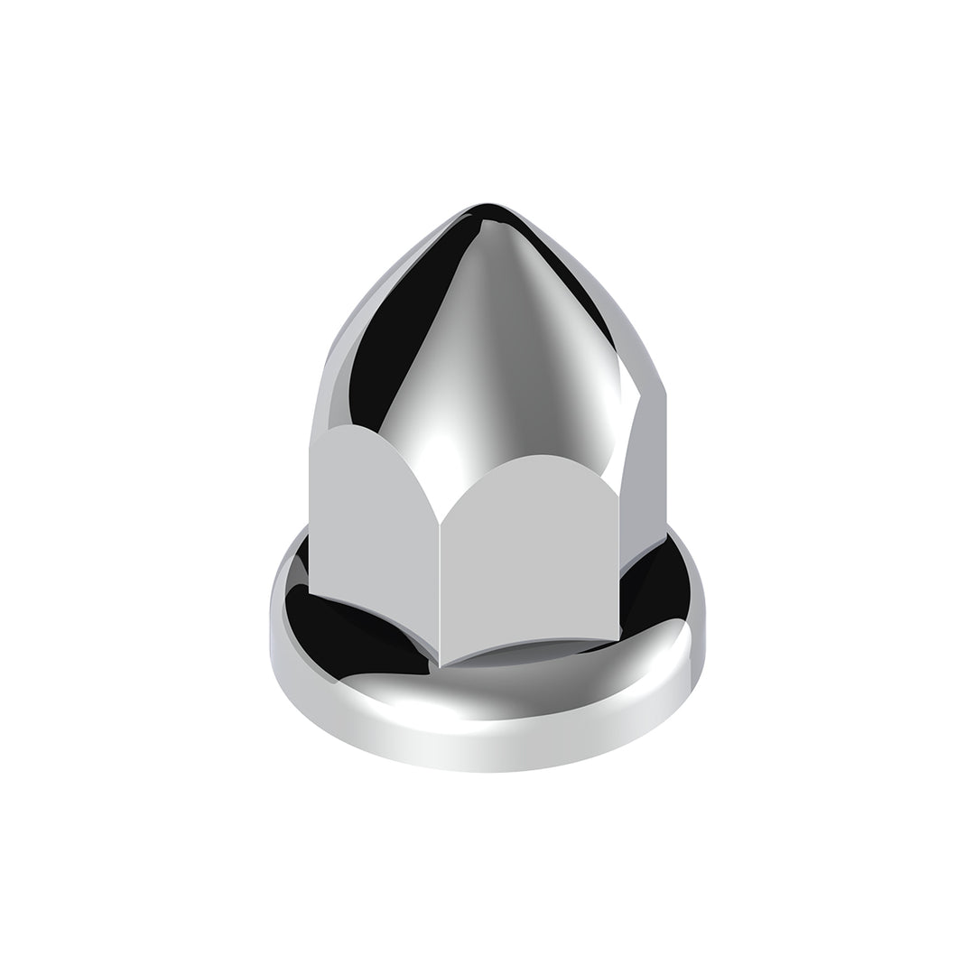 33mm X 2-3/8" Chrome Plastic Bullet Nut Cover With Flange - Push-On (Bulk)