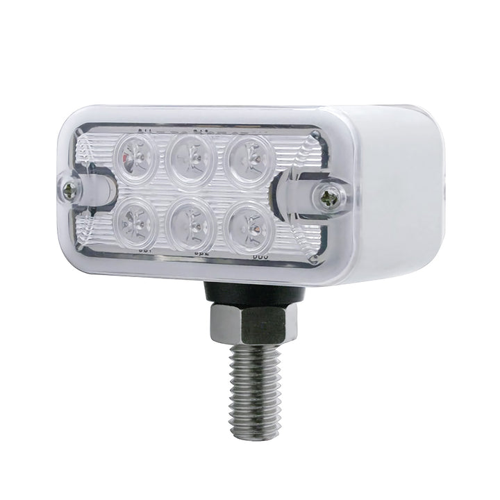 12 LED Dual Function Double Face Light - T - Mount - Amber &amp; Red LED/Clear Lens