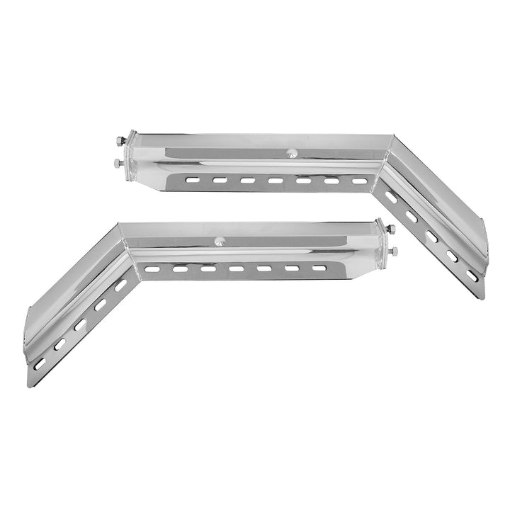 30" Chrome 45 - Degree Angled Heavy Duty Mud Flap Hangers - 2" Bolt Pattern (Pair)