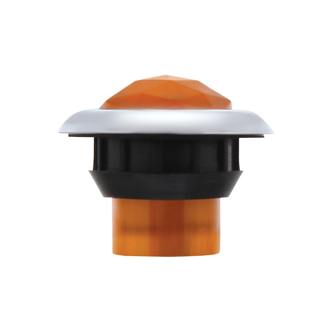 3 LED Dual Function 3/4" Mini Light (Clearance/Marker) With Faceted Crystal Lens - Amber LED/Amber Lens