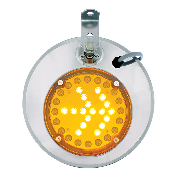 8-1/2" 430 Stainless Steel Convex Heated Mirror With LED - Driver