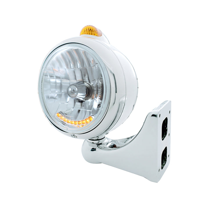 7" Crystal Headlight With 10 Amber LED Position Lights