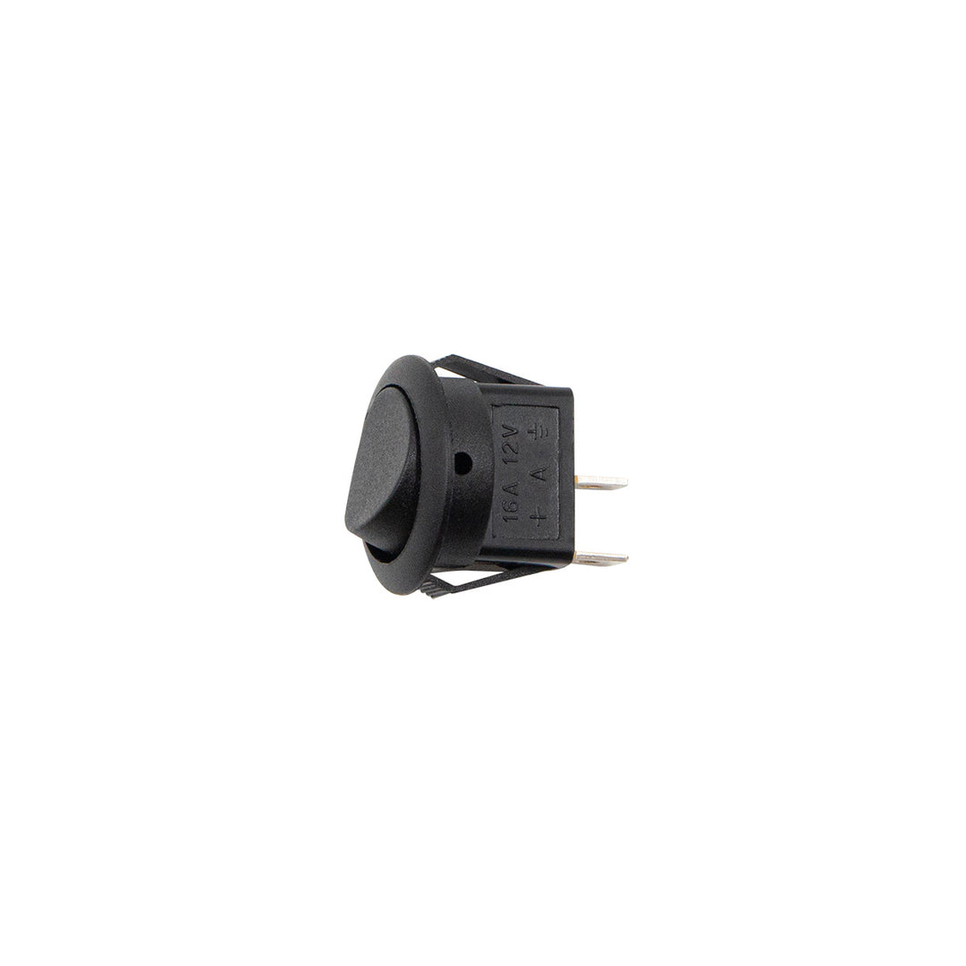Black Non - Illum Round Rocker 10 Amp 12V On/Off 1/2" Dia. 1 Pc.