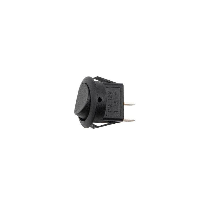 Black Non - Illum Round Rocker 10 Amp 12V On/Off 1/2" Dia. 1 Pc.