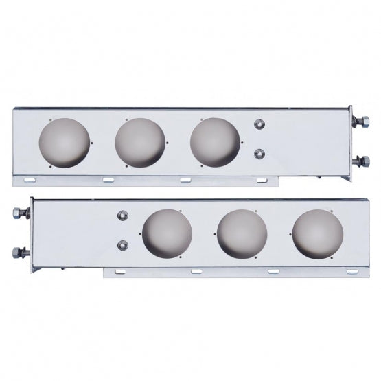 3-3/4" Bolt Pattern Chrome Spring Loaded Light Bar With 6 x 4" Light Cutouts (Pair)