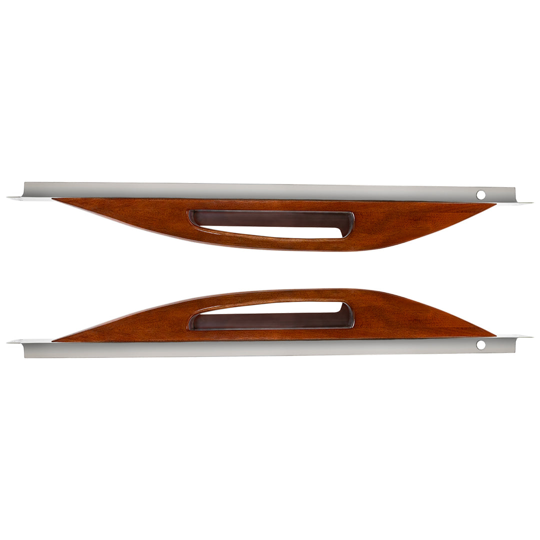 Wood Armrest With Stainless Steel Window Sill Mounting Plate For 2003-2005 Peterbilt