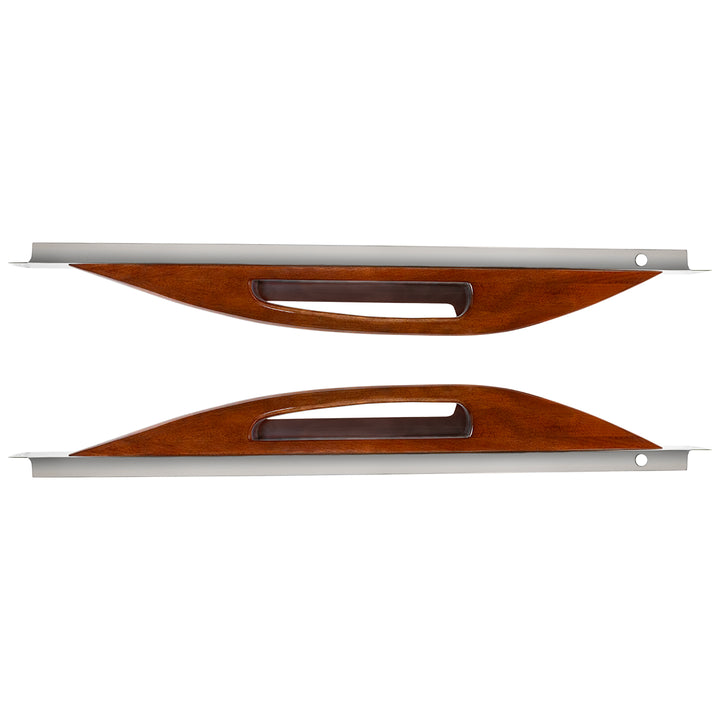 Wood Armrest With Stainless Steel Window Sill Mounting Plate For 2003-2005 Peterbilt