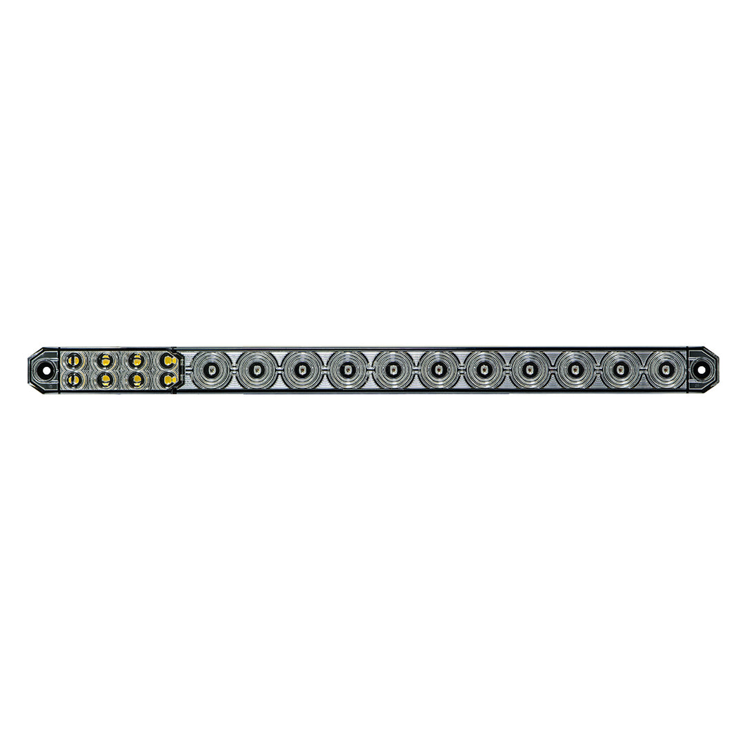 17" 27 LED Low Profile Light Bar (Stop, Turn &amp; Tail) With Back-Up Light - Red &amp; White LED/ Red &amp; Clear Lens