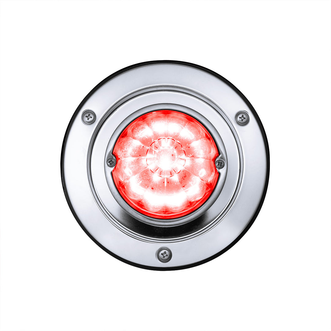 17 LED Dual Function Watermelon Light Sleeper Bunk Kit With 304 Stainless Steel Bezel - Red LED/Red Lens