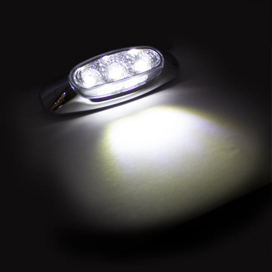 5 LED Reflector Light (Auxiliary/Utility) With Side Ditch Light - White LED/Clear Lens (Bulk)