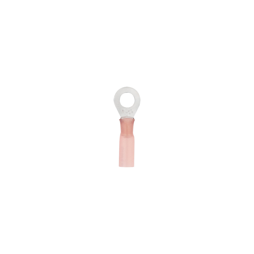 22-18 AWG 1/4" Stud CS Heat Shrink Ring Terminal - Red (5-Pack)