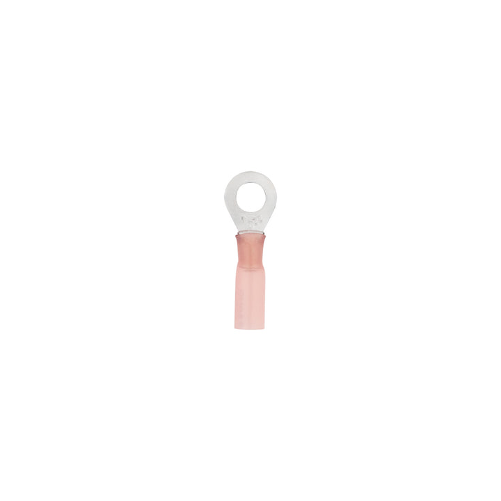 22-18 AWG 1/4" Stud CS Heat Shrink Ring Terminal - Red (5-Pack)
