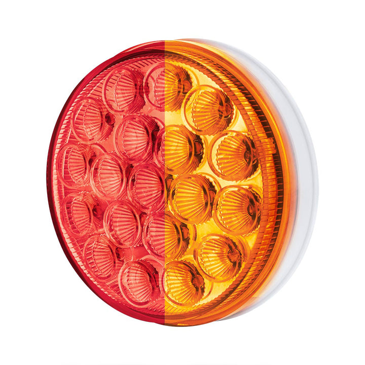 19 LED 4" Round Double Fury Light (Stop &amp; Turn) - Red &amp; Amber LED/Clear Lens