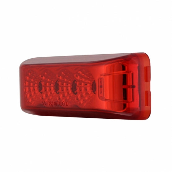 4 LED Reflector Rectangular Light (Clearance/Marker) - Red LED/Red Lens (Bulk)
