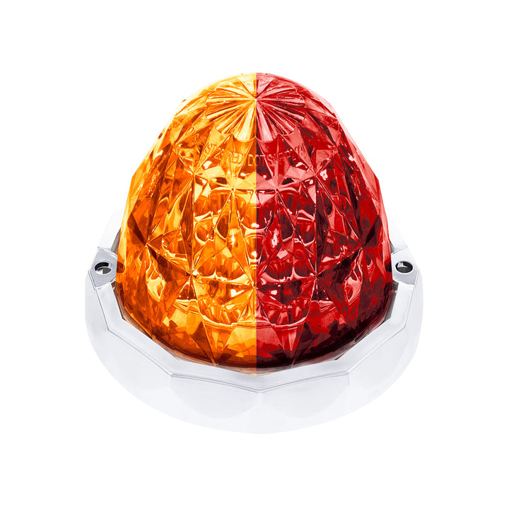 Double Fury 19 LED Dual Function Crystal Watermelon Light Kit With Bezel - Amber &amp; Red LED/Clear Lens