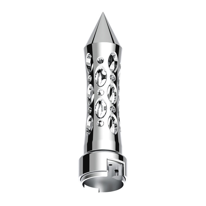 M30 x 3.5 Thread-On Daytona Style Spike Gearshift Knob With 13/15/18 Speed Adapter - Chrome/Vertical