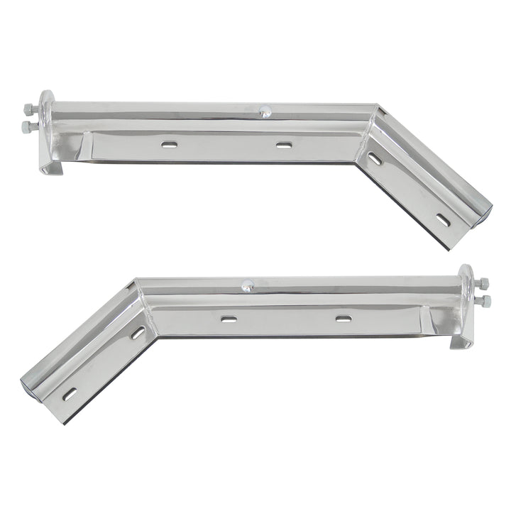 28" Chrome 45 - Degree Angled Mud Flap Hangers - 1-1/8" Bolt Pattern - Competition Series (Pair)