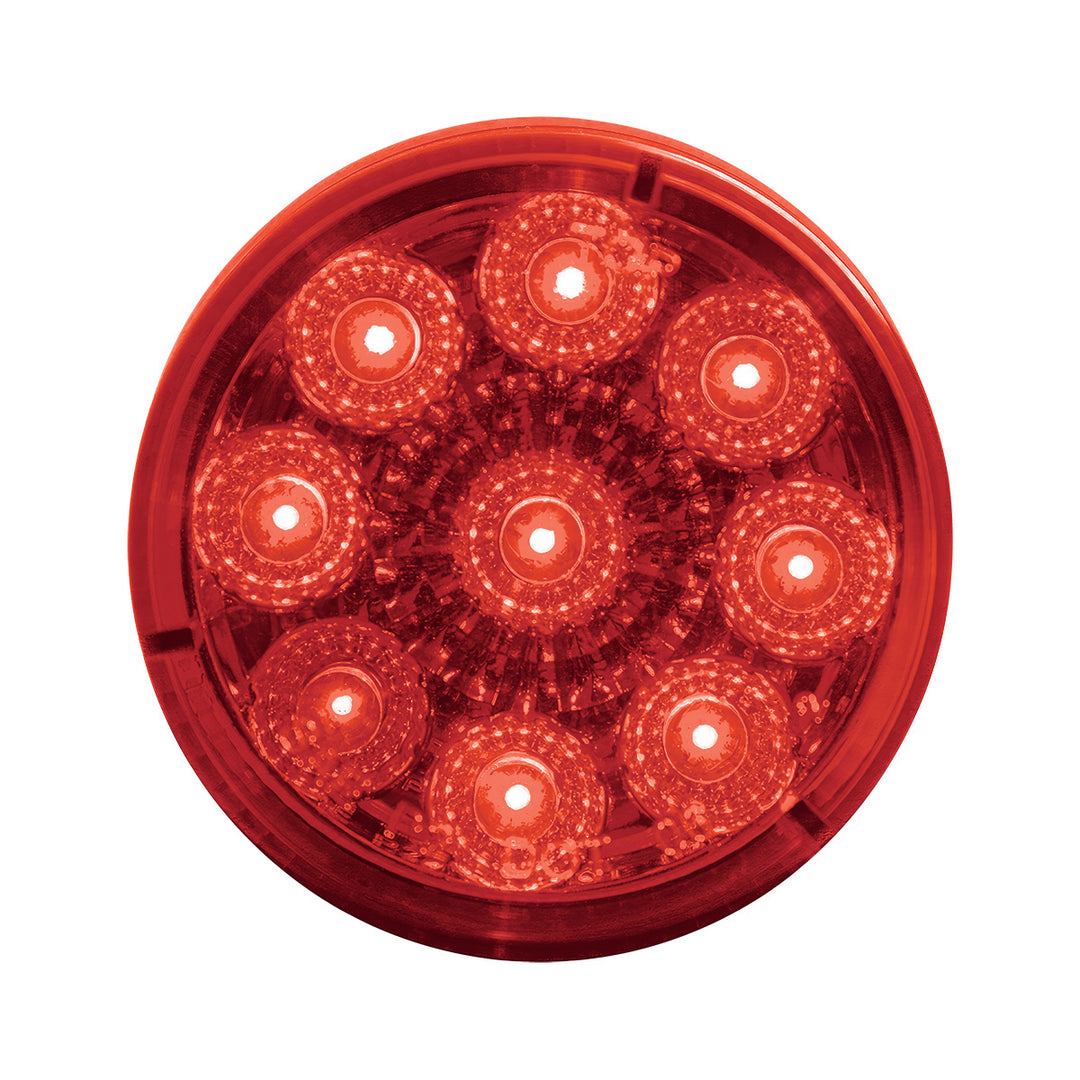 9 LED 2" Round Reflector Light (Clearance/Marker) - Red LED/Red Lens (Bulk)