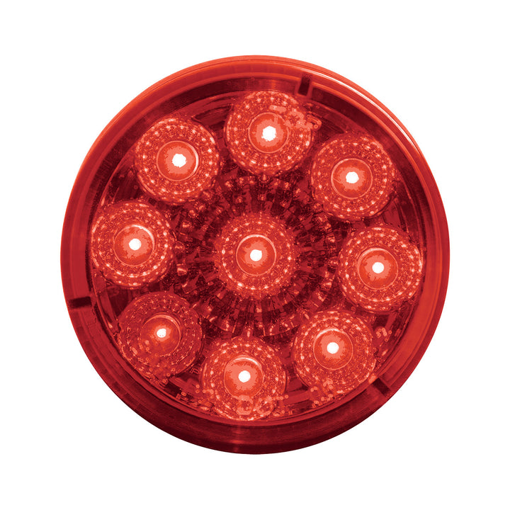9 LED 2" Round Reflector Light (Clearance/Marker) - Red LED/Red Lens (Bulk)