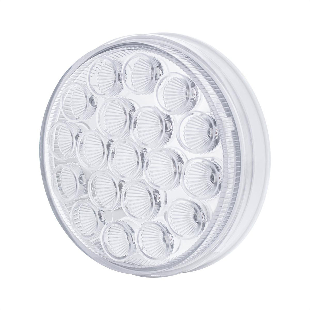 19 LED 4" Round Double Fury Light (Stop &amp; Turn) - Red &amp; Amber LED/Clear Lens