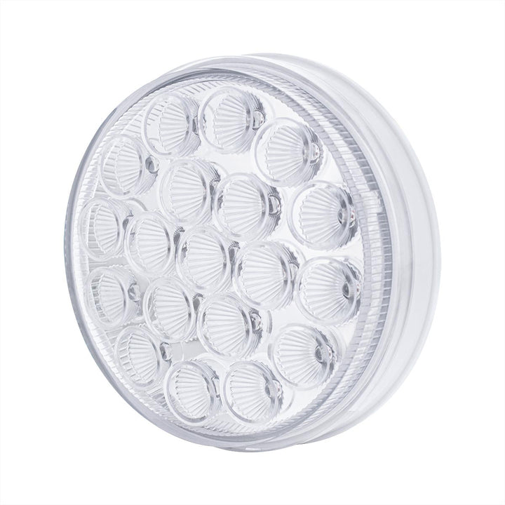 19 LED 4" Round Double Fury Light (Stop &amp; Turn) - Red &amp; Amber LED/Clear Lens