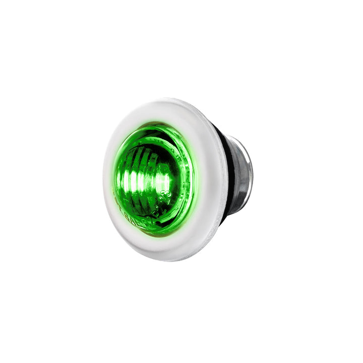 2 LED 3/4" Mini Dual Function Double Fury Light (Clearance/Marker) - Amber &amp; Green LED/Clear Lens