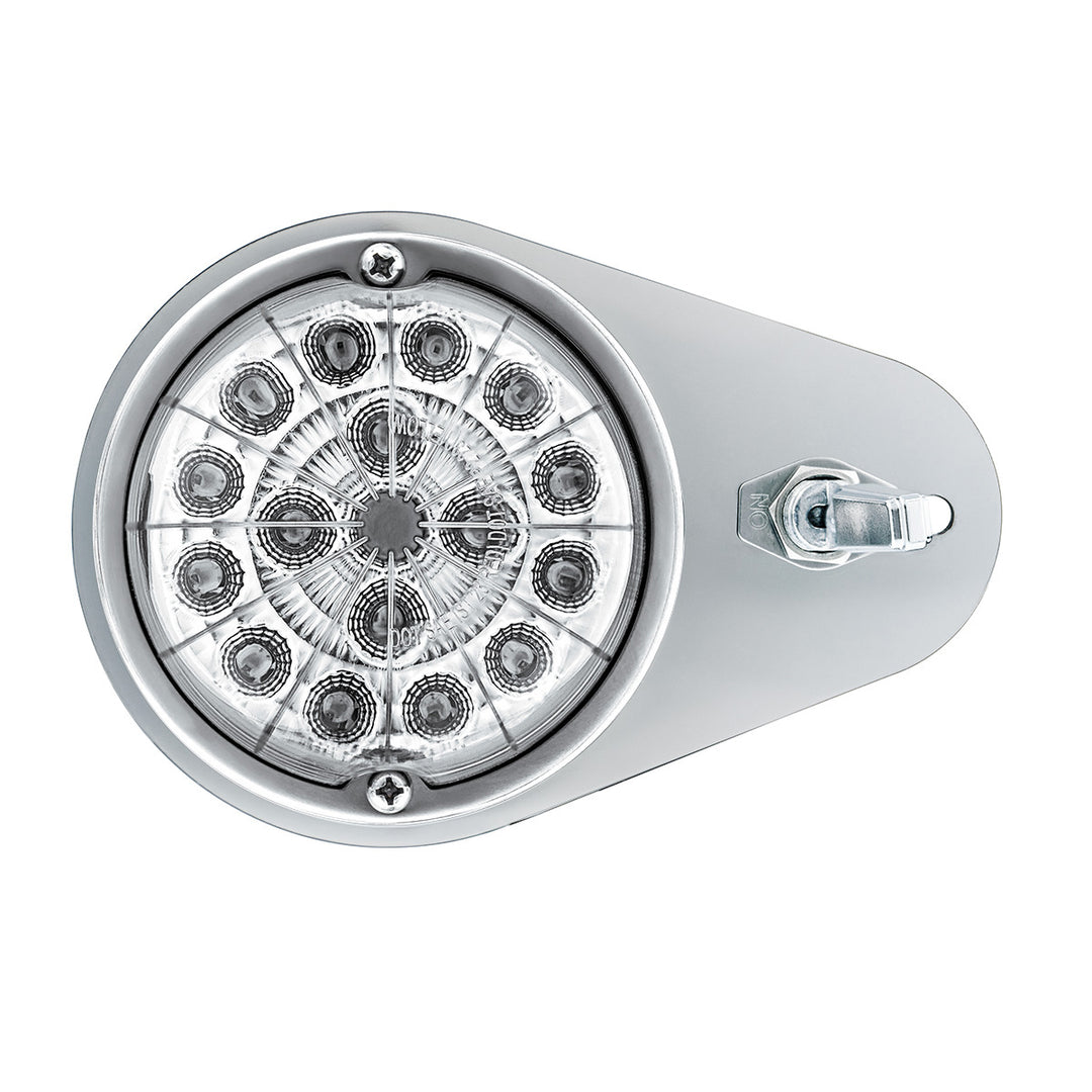 304 Stainless Steel Above Door Dome Light Kit W/ 17 LED Double Fury Watermelon For 1994-2025 KW W900 - Amber &amp; Green LED