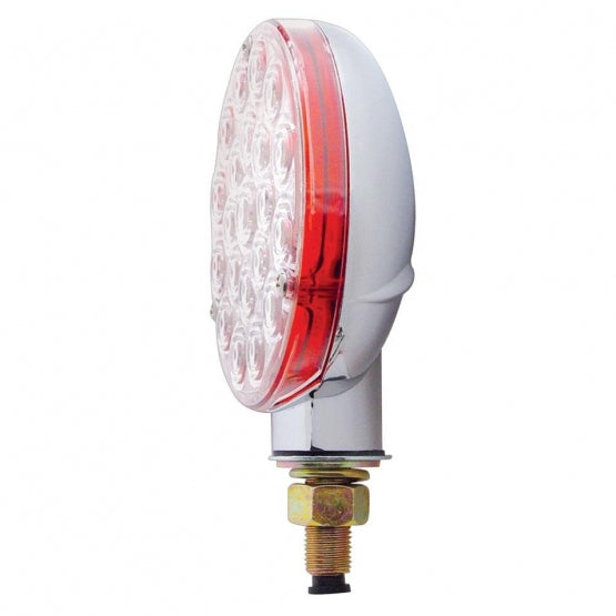 21 LED Single Face Turn Signal Light - Red LED/Clear Lens