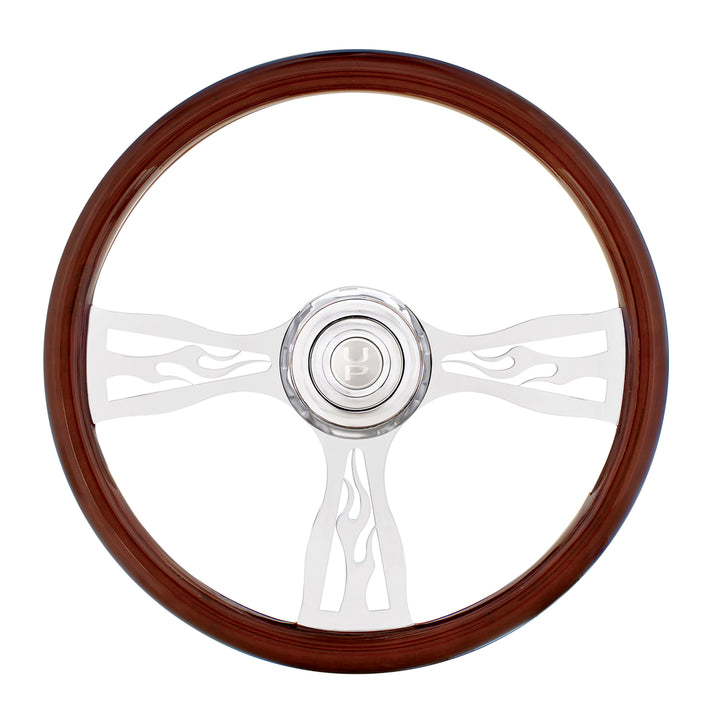 18" Flame Steering Wheel With Hub &amp; Horn Kit - Freightliner 1989 - July 2006