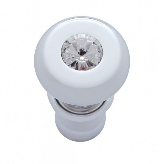 Chrome Deluxe Cigarette Lighter With Clear Crystal