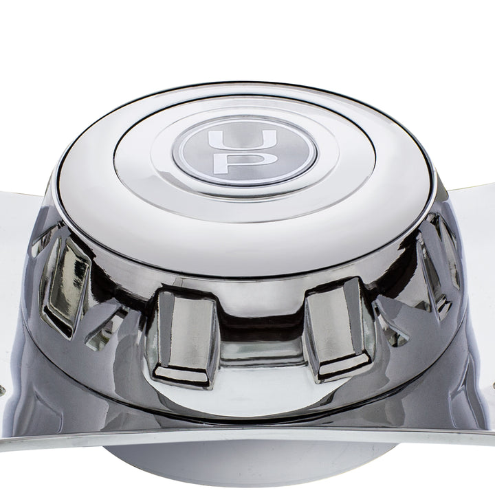 18" Chrome 2 Spoke Steering Wheel With Hub &amp; Horn Button Kit For Peterbilt (1998-2005), Kenworth (2001-2003)