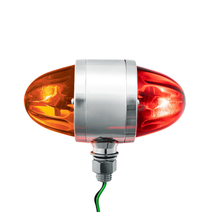 UltraBurst Chrome Double Face Glass Watermelon Light - Amber &amp; Red LED/Dark Amber &amp; Red Lens