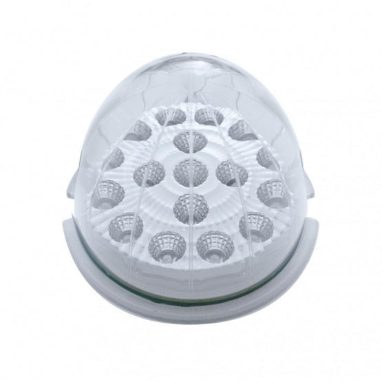 Fog Light Cover With 17 Amber LED Clear Style Reflector Light For 2007-17 KW T660 - Passenger - Clear Lens