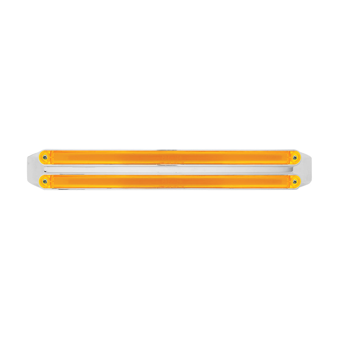Dual 24 LED Dual Function 12" GloLight Bar With Bezel - Amber LED/Amber Lens