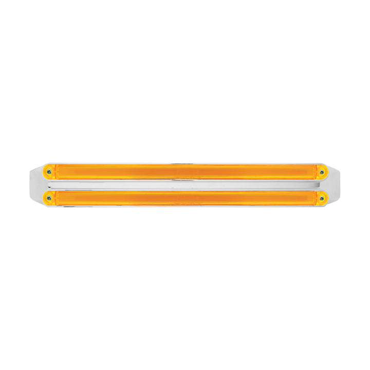 Dual 24 LED Dual Function 12" GloLight Bar With Bezel - Amber LED/Amber Lens