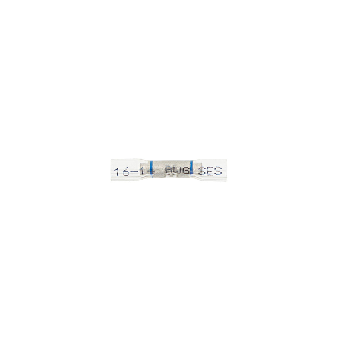 16-14 AWG CS Window Heat Shrink Butt Connector - Clear w/ Blue Stripe (10-Pack)