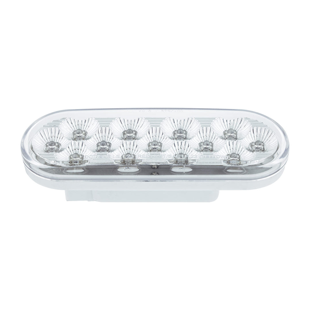 13 LED 6" Oval Double Fury Light (Stop &amp; Turn) - Red &amp; Amber LED/Clear Lens