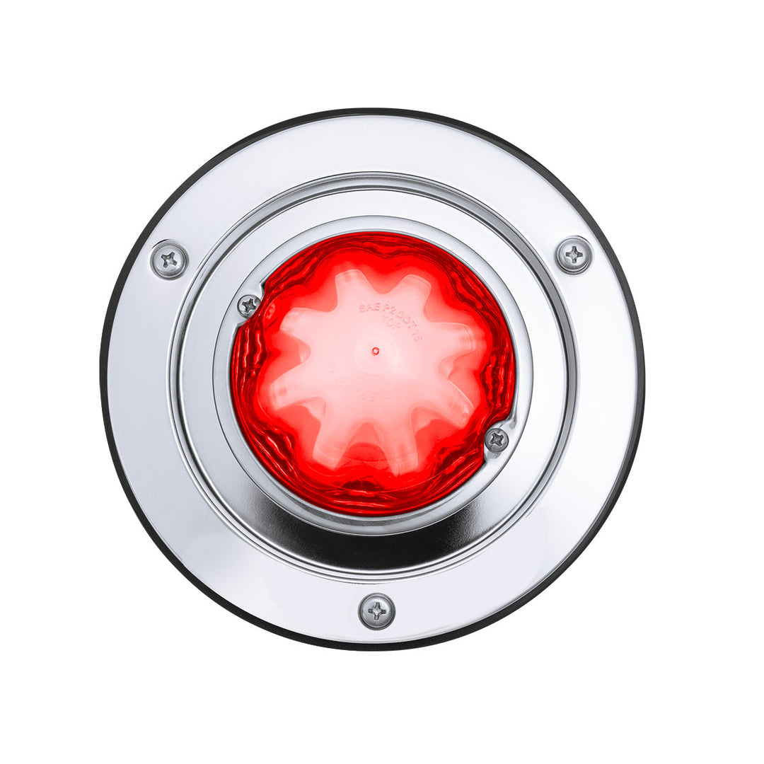 9 LED Dual Function GloLight Watermelon Sleeper Bunk Kit With 304 Stainless Steel Bezel - Red LED/Clear Lens