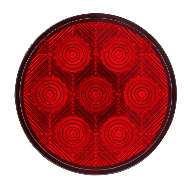7 LED 4" Round Competition Series Light Kit (Stop, Turn &amp; Tail) - Red LED/Red Lens