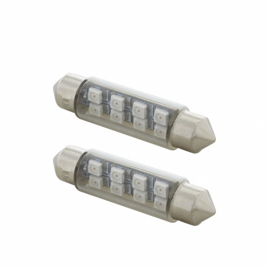 8 SMD High Power Micro LED 211 - 2 Dome Light Bulb - White (2-Pack)
