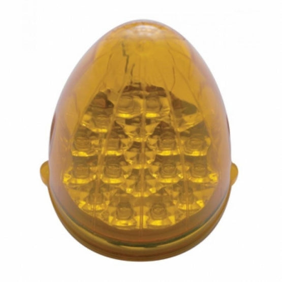 Fog Light Cover With 19 LED Reflector Light &amp; Visor For 2007-17 KW T660 (Driver) - Amber LED/ Amber Lens
