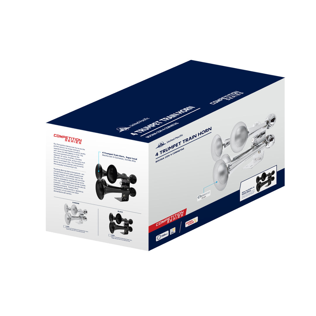 Black 4 Trumpets Air Powered Train Horn - Competition Series