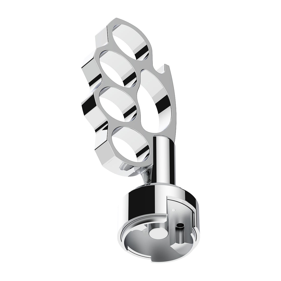 Thread-On Knuckle Gearshift Knob With Chrome 13/15/18 Speed Adapter - Chrome