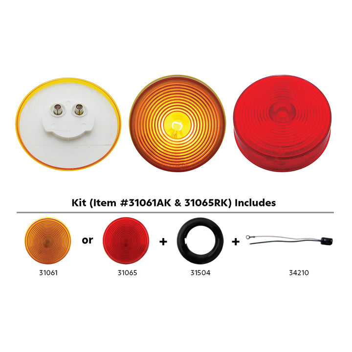 2-1/2" Round Light Kit (Clearance/Marker) - Red Lens