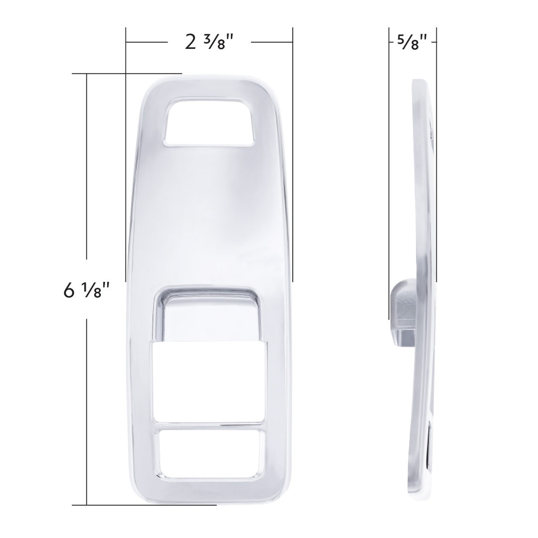 Chrome Plastic Door Switch Cover For 2013-2024 Kenworth T680 - Driver (Without Power Mirrors)