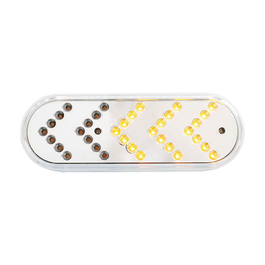 35 LED 6" Reflector Oval Sequential Turn Signal Light - Amber LED/Clear Lens (Bulk)