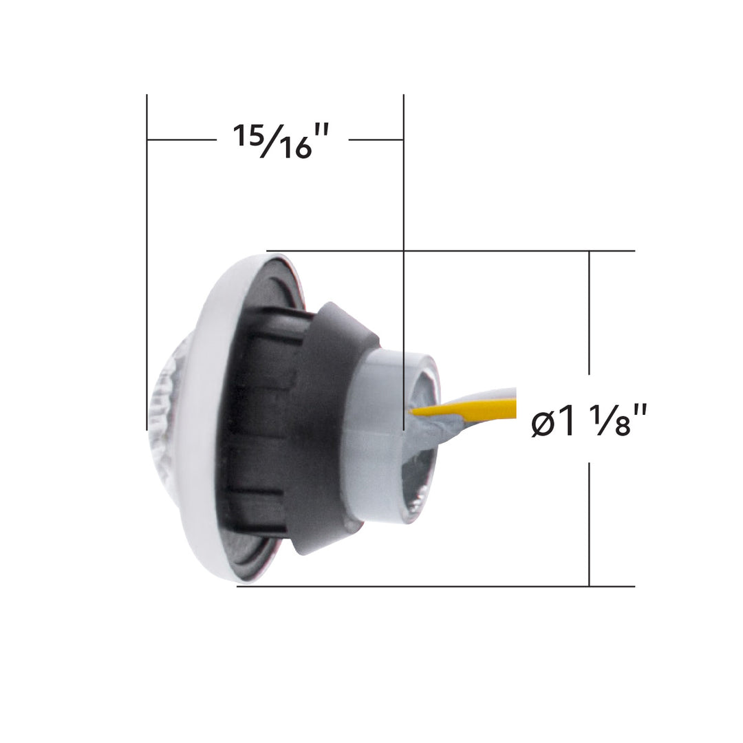 2 LED 3/4" Mini Double Fury Light (Clearance/Marker) - Red &amp; White LED/Clear Lens