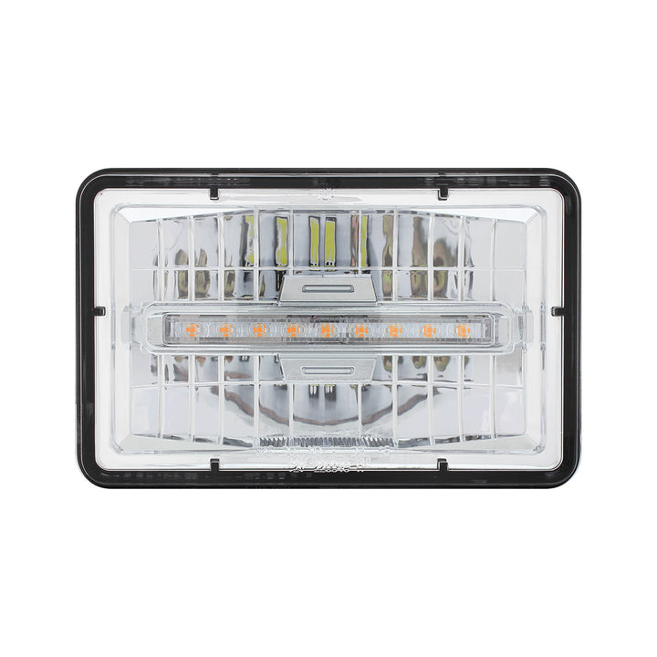 ULTRALIT - 4" x 6" Rectangular LED Headlight With Amber LED Position Light - Low Beam