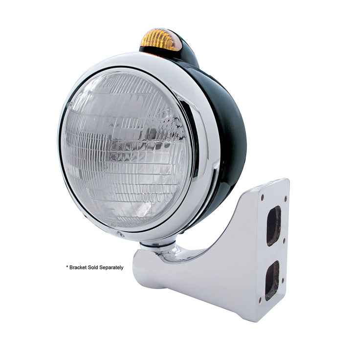 Black Guide 682-C Headlight 6014 &amp; Dual Mode LED Signal - Amber Lens