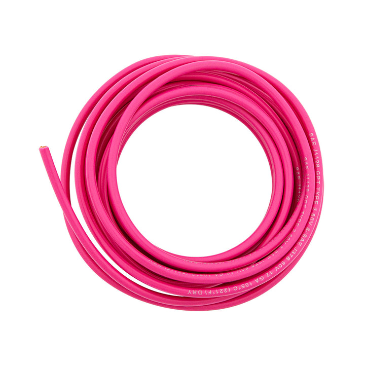 Primary Wire - Rated 105°C 12 AWG, Pink 12 Ft.